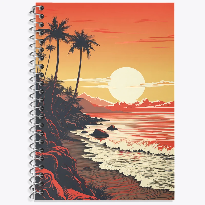 دفتر نت موسیقی 50 برگ خندالو طرح منظره غروب کد F3569