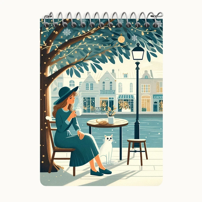 دفتر یادداشت 50 برگ خندالو طرح زن در حال استراحت کد N6291