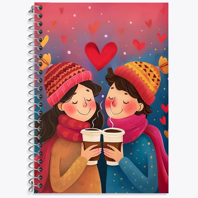 دفتر زبان 50 برگ خندالو مدل سه خط طرح عاشقانه کد N6297