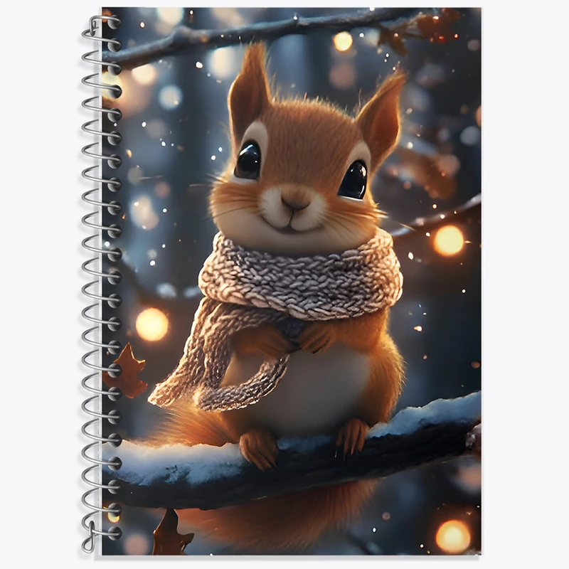 دفتر زبان 50 برگ خندالو مدل دو خط طرح سنجاب بامزه کد F9617