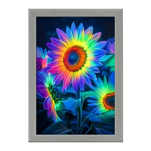 تابلو خندالو طرح گل رنگی کد F12094