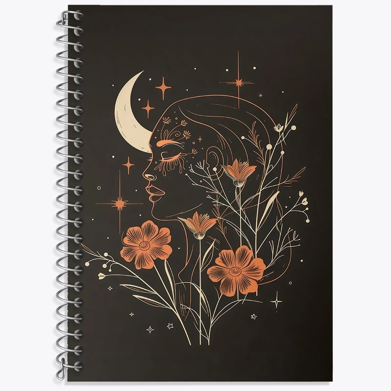 دفتر زبان 50 برگ خندالو مدل سه خط طرح دختر مینیمال کد F3075