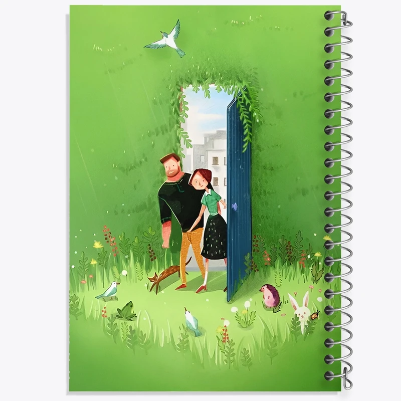 دفتر ژورنال نویسی 50 برگ خندالو مدل نقطه ای طرح ورود به بهشت کد F10981