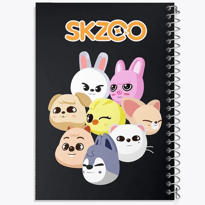 دفتر مشق 100 برگ خندالو طرح اسکیزو استری کیدز (Skzoo Stray Kids) کد F13041