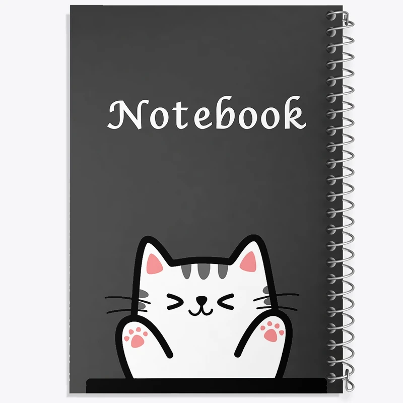 دفتر طراحی 50 برگ خندالو طرح گربه بامزه کد N7005