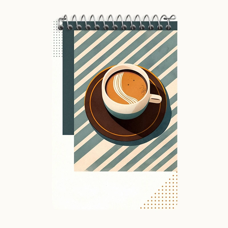 دفتر یادداشت 50 برگ خندالو طرح قهوه (COFFEE) کد F10406