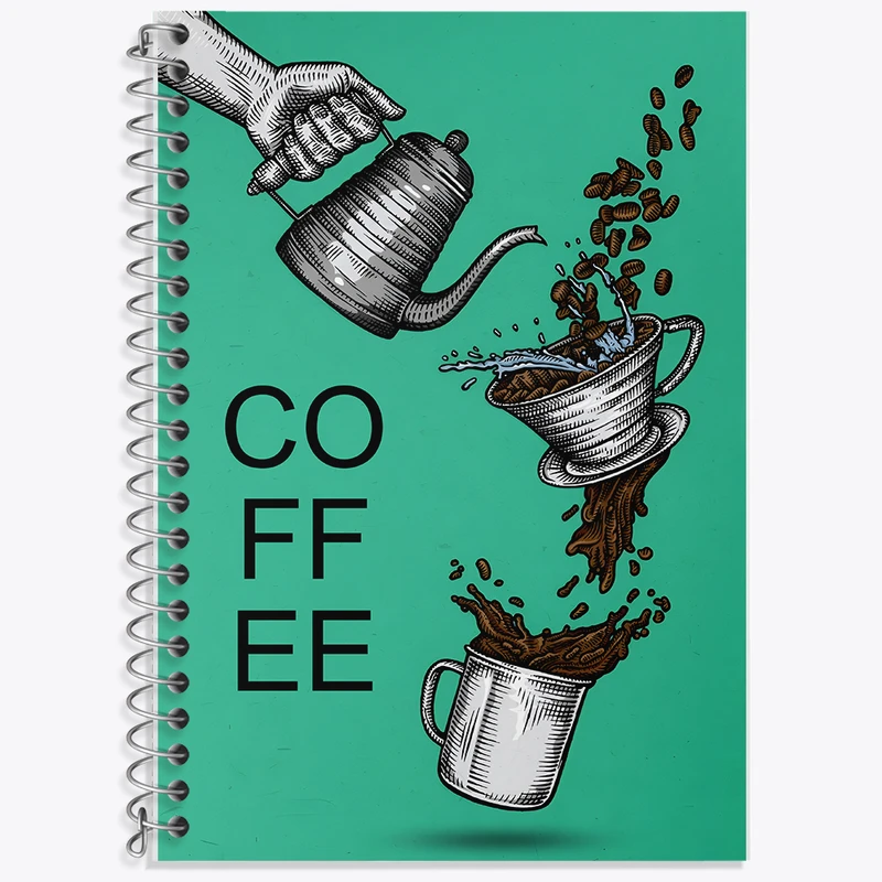 دفتر زبان 50 برگ خندالو مدل دو خط طرح قهوه (COFFEE) کد F11046