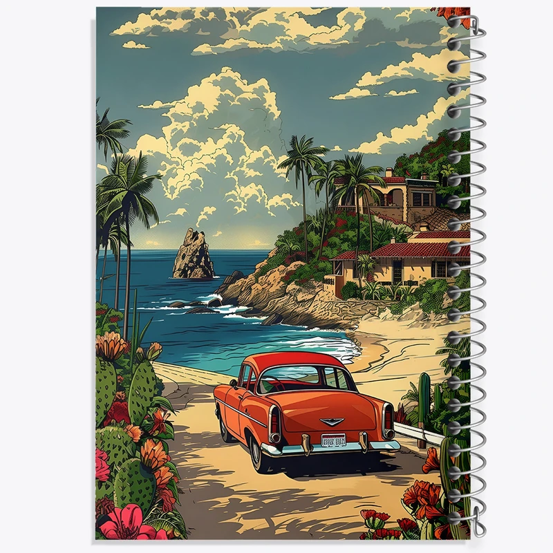 دفتر مشق 50 برگ خندالو طرح ماشین کلاسیک کد F4109