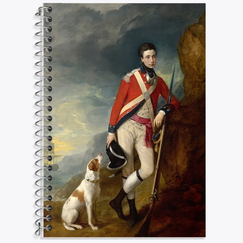 دفتر زبان 50 برگ خندالو مدل سه خط طرح نقاشی افسر هنگ چهارم پیاده اثر توماس گینزبرو کد F12488