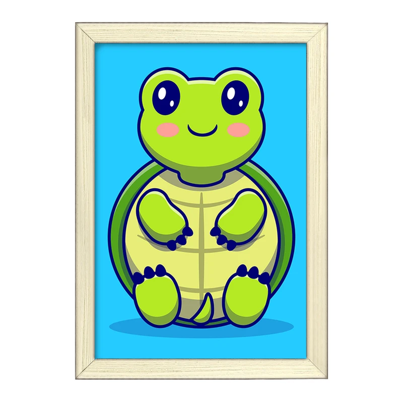 تابلو خندالو طرح  حیوانات بامزه لاکپشت کد 25425