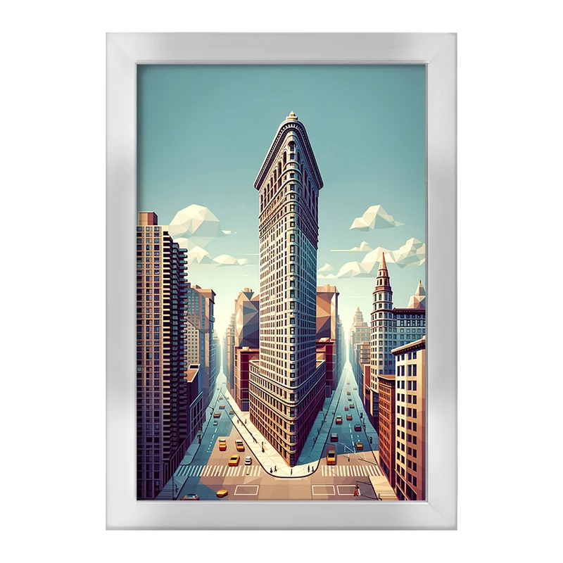 تابلو خندالو طرح ساختمان فلت‌آیرن (Flatiron Building) کد F6366