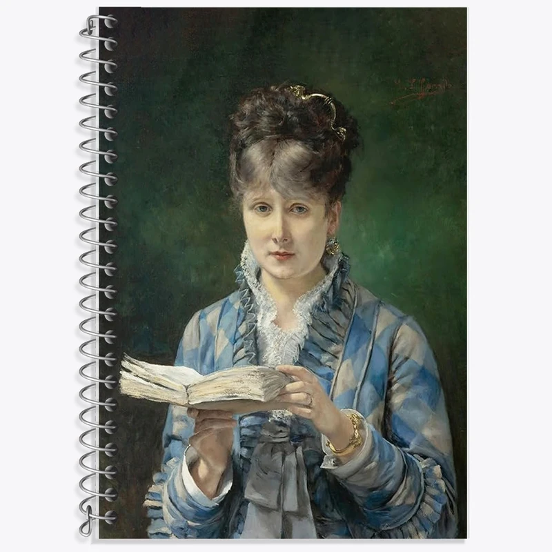 دفتر لغت 50 برگ خندالو طرح نقاشی مطالعه کننده اثر ادواردو لئون گاریدو کد F12133