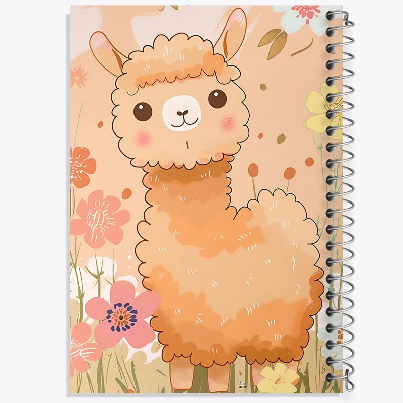 دفتر ژورنال نویسی 50 برگ خندالو مدل نقطه ای طرح لاما بامزه کد N6817