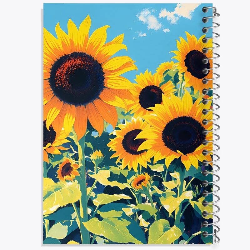 دفتر طراحی 50 برگ خندالو طرح باغ آفتابگردان کد N7770