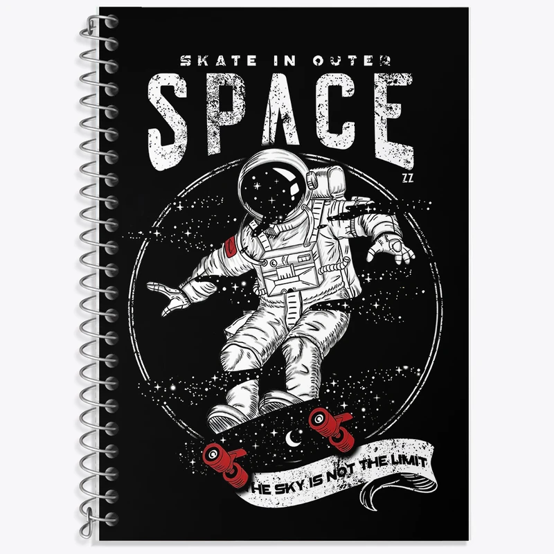 دفتر زبان 50 برگ خندالو مدل دو خط طرح فضانورد کد F11055