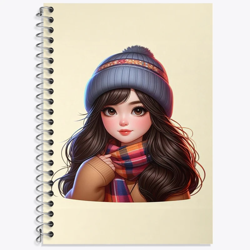 دفتر زبان 50 برگ خندالو مدل سه خط طرح دخترانه کد F3117