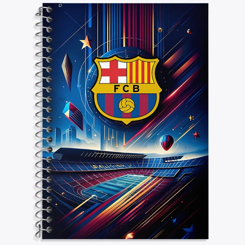 دفتر زبان دوخط 50 برگ خندالو طرح باشگاه بارسلونا کد F4298