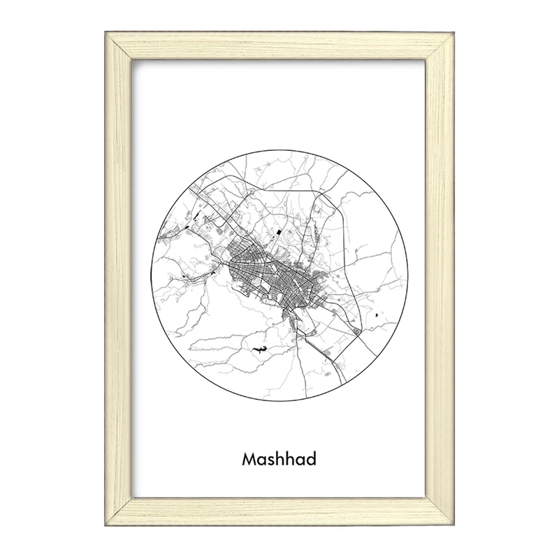 تابلو خندالو طرح نقشه شهر مشهد کد F1712