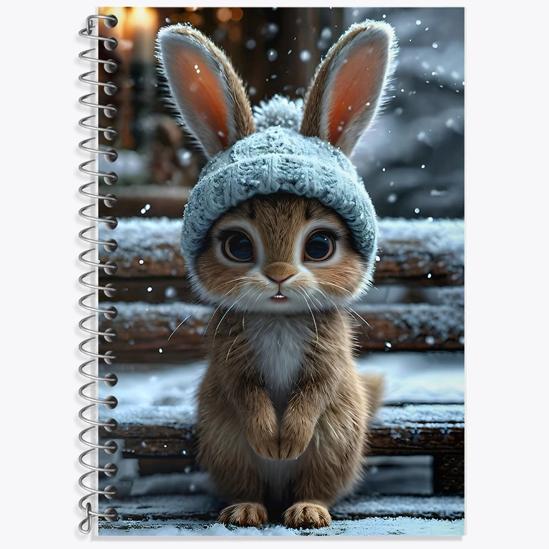 دفتر زبان 50 برگ خندالو مدل سه خط طرح خرگوش بامزه کد F9876