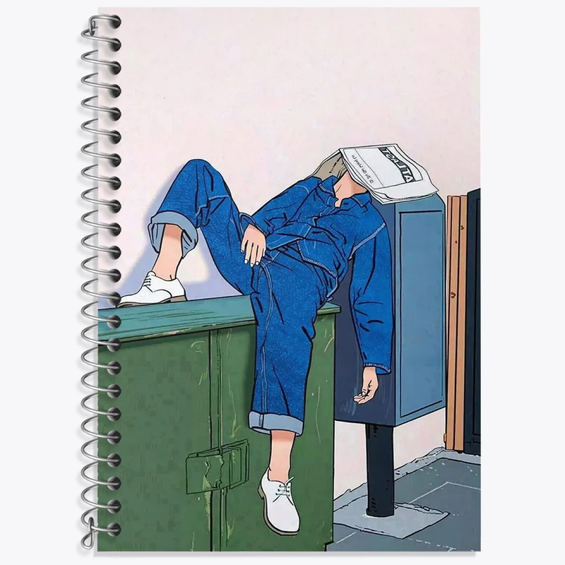 دفتر زبان دوخط 50 برگ خندالو طرح دخترانه مینیمال کد F3250