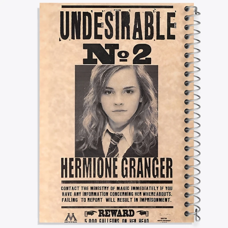 دفتر شطرنجی 50 برگ خندالو طرح هرماینی (Hermione) کد F8655