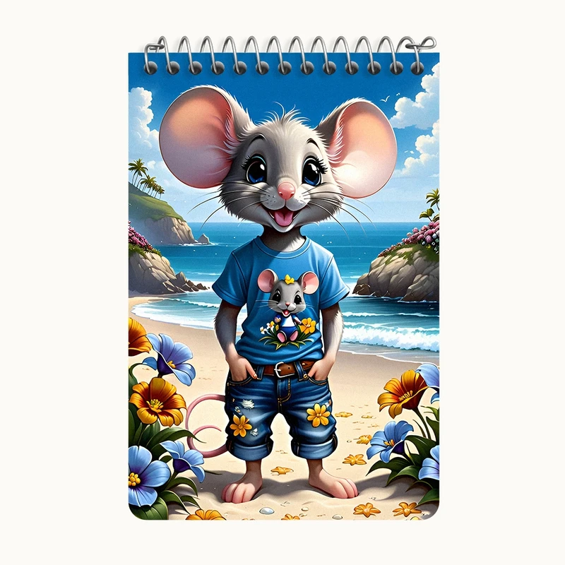 دفتر یادداشت 50 برگ خندالو طرح موش بامزه کد F6969