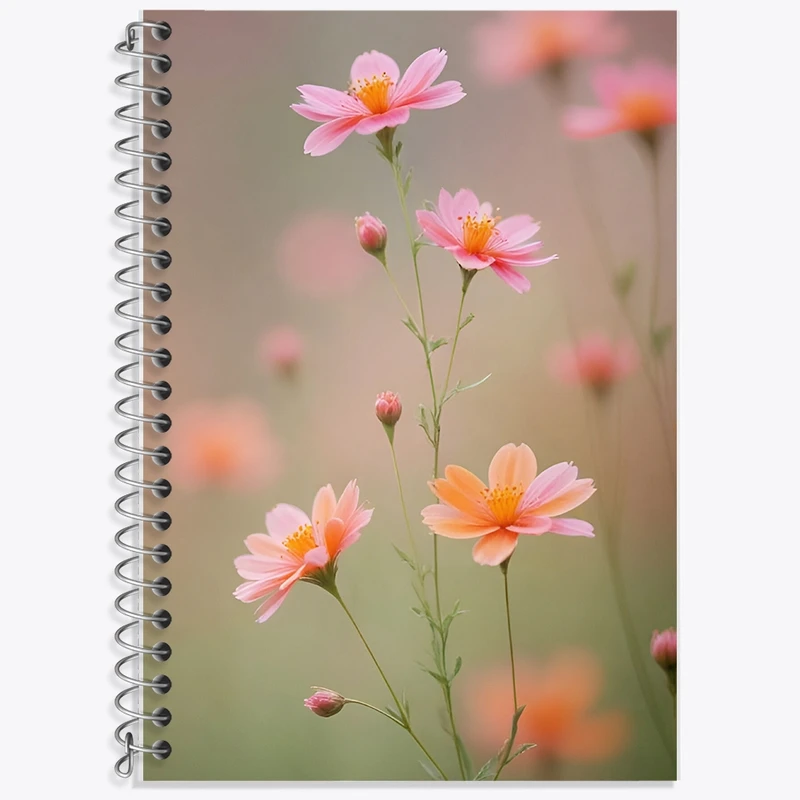 دفتر زبان 50 برگ خندالو مدل سه خط طرح گل کد F10911