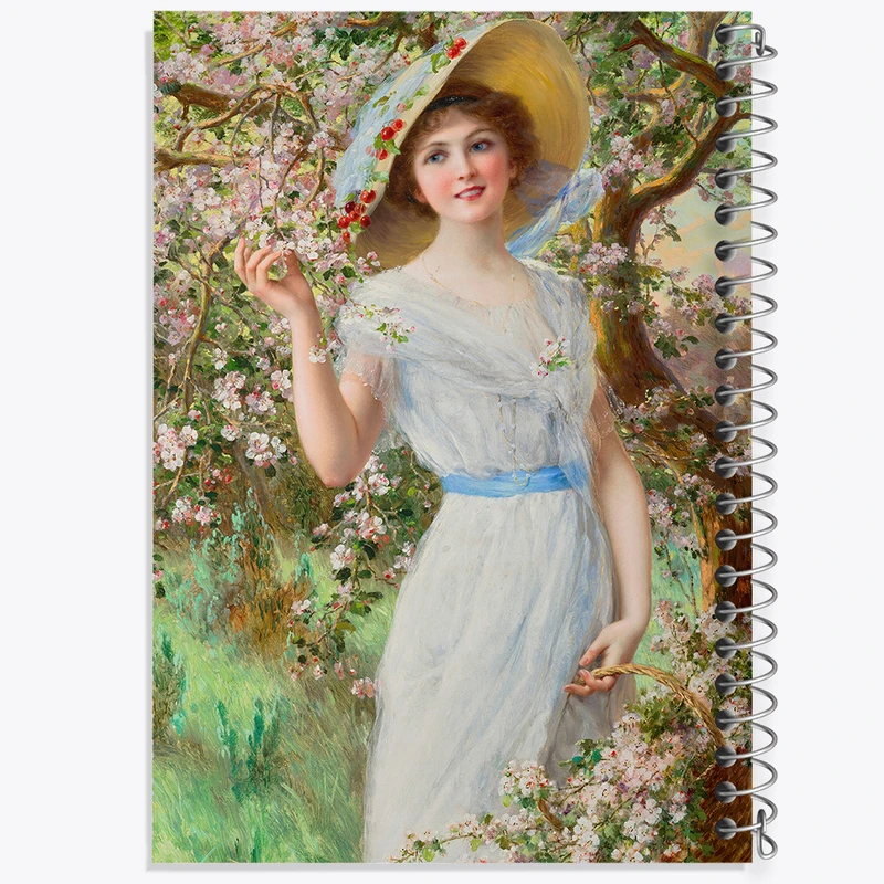 دفتر مشق 50 برگ خندالو طرح نقاشی شکوفه گیلاس اثر امیلی ورنون کد F12217