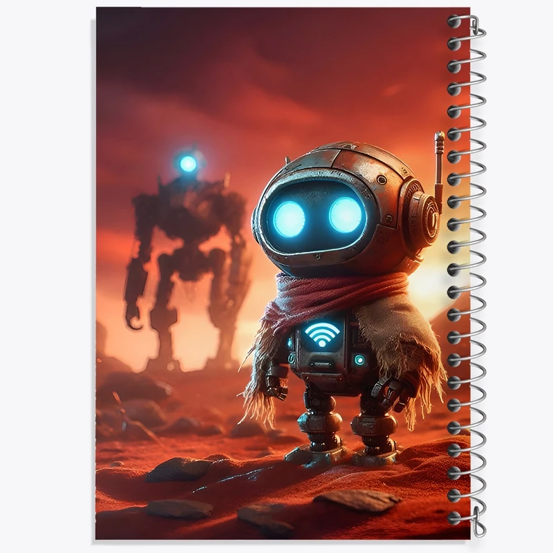 دفتر ژورنال نویسی 50 برگ خندالو مدل نقطه ای طرح ربات کد F9152