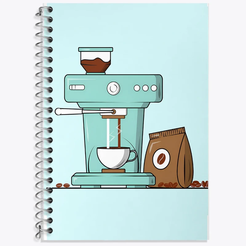 دفتر لغت 50 برگ خندالو طرح دستگاه اسپرسوساز کد F10400