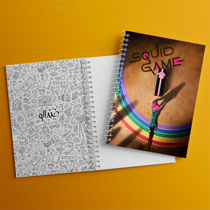 دفتر مشق 100 برگ خندالو طرح بازی مرکب (Squid Game) کد F10135