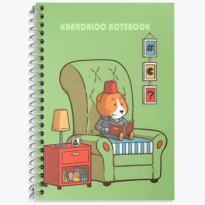 دفتر زبان 50 برگ خندالو مدل دو خط طرح سگ کتابخوان کد N6237