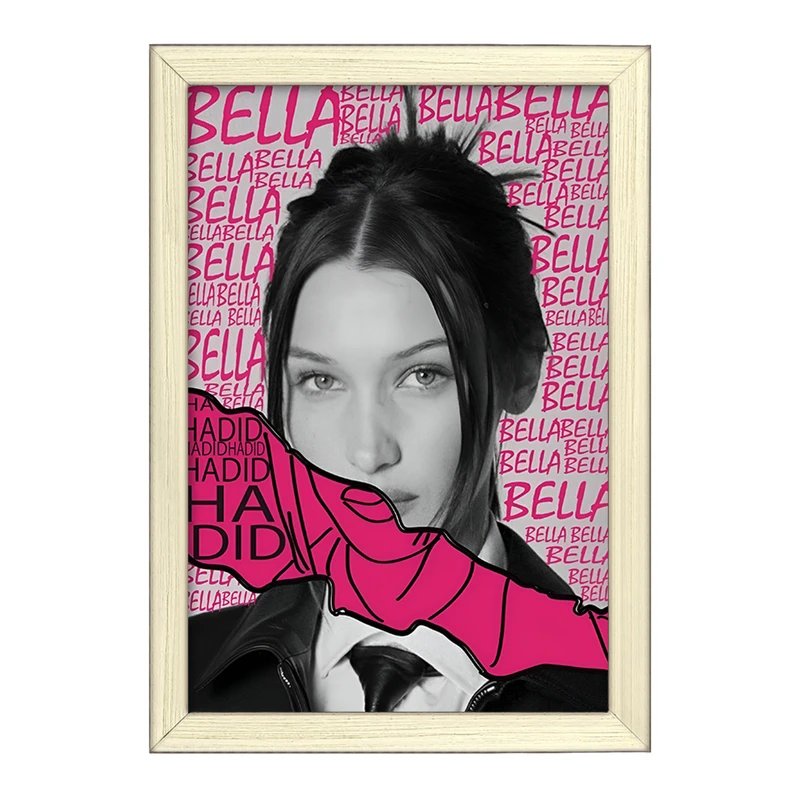 تابلو خندالو طرح بلا حدید (Bella Hadid) کد F3860