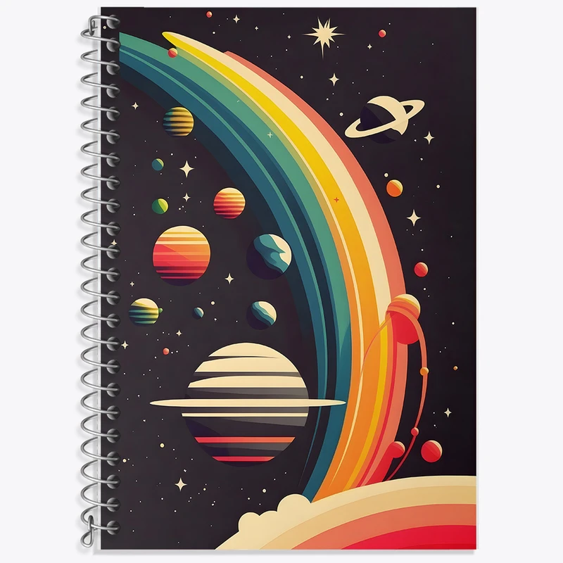 دفتر نت موسیقی 50 برگ خندالو طرح فضا کد F9689