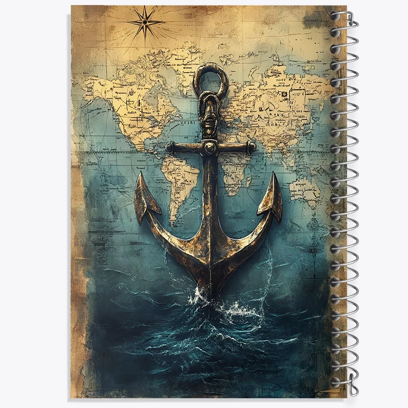 دفتر نقاشی 50 برگ خندالو طرح لنگرقدیمی کشتی کد F13798