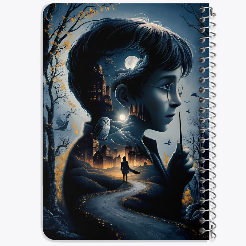 دفتر یادداشت 50 برگ خندالو طرح هری پاتر (Harry Potter) کد F12047