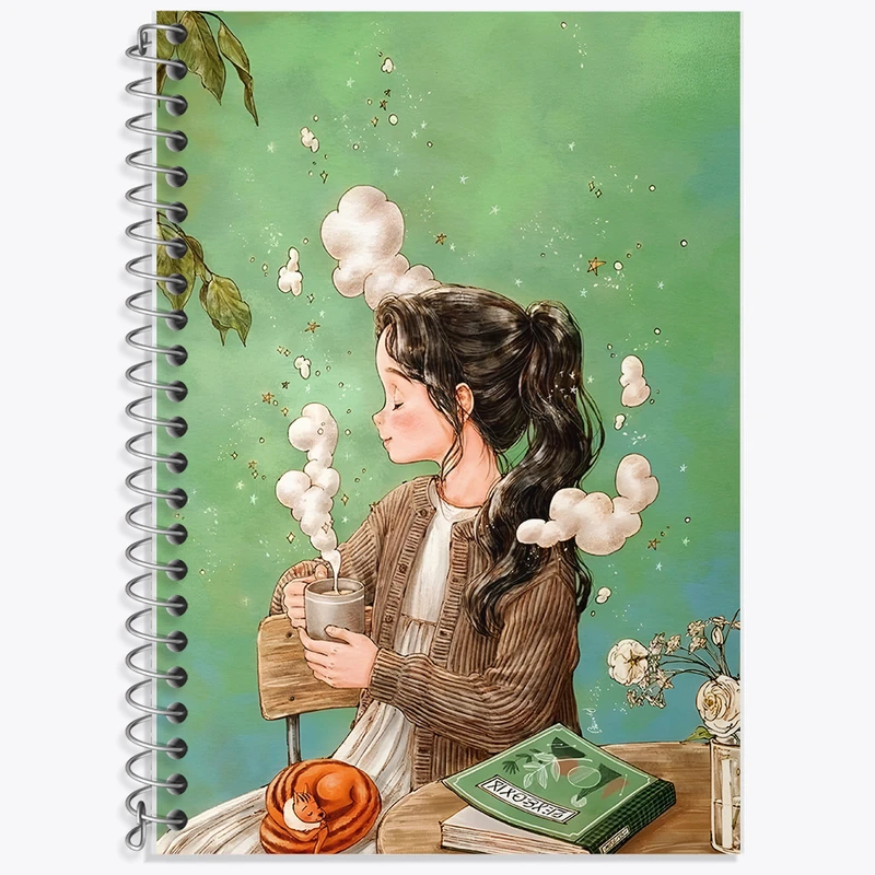 دفتر زبان 50 برگ خندالو مدل دو خط طرح دخترانه کد F10984