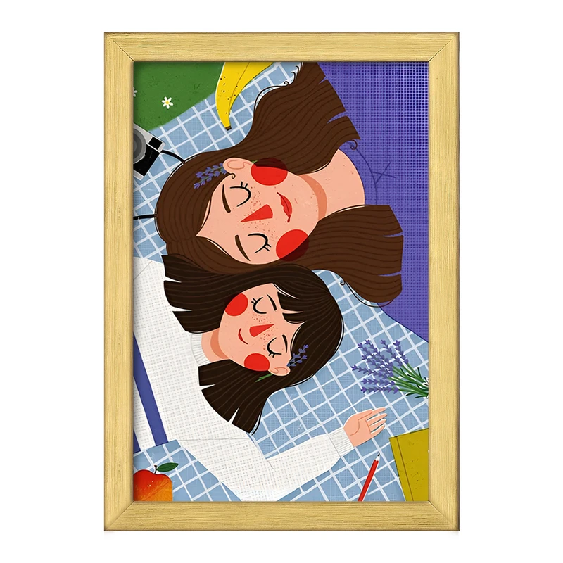 تابلو خندالو طرح مادر دختری کد F12636