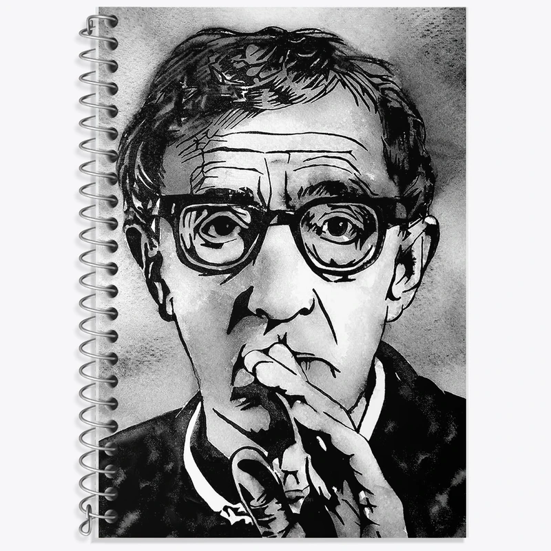 دفتر زبان 50 برگ خندالو مدل سه خط طرح وودی آلن (Woody Allen) کد F11449
