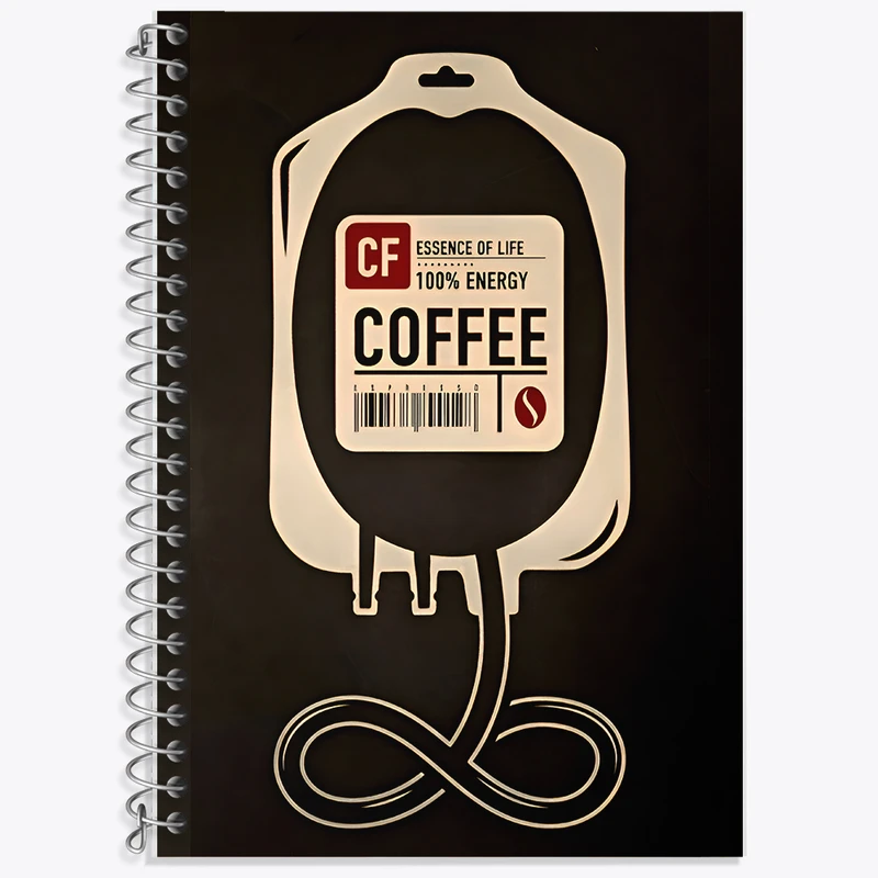 دفتر زبان 50 برگ خندالو مدل دو خط طرح قهوه (Coffee) کد F10393