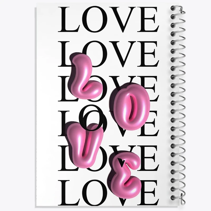 دفتر طراحی 50 برگ خندالو طرح Love کد F11638