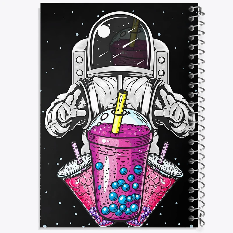 دفتر ژورنال نویسی 50 برگ خندالو مدل نقطه ای طرح فضانورد کد F10091