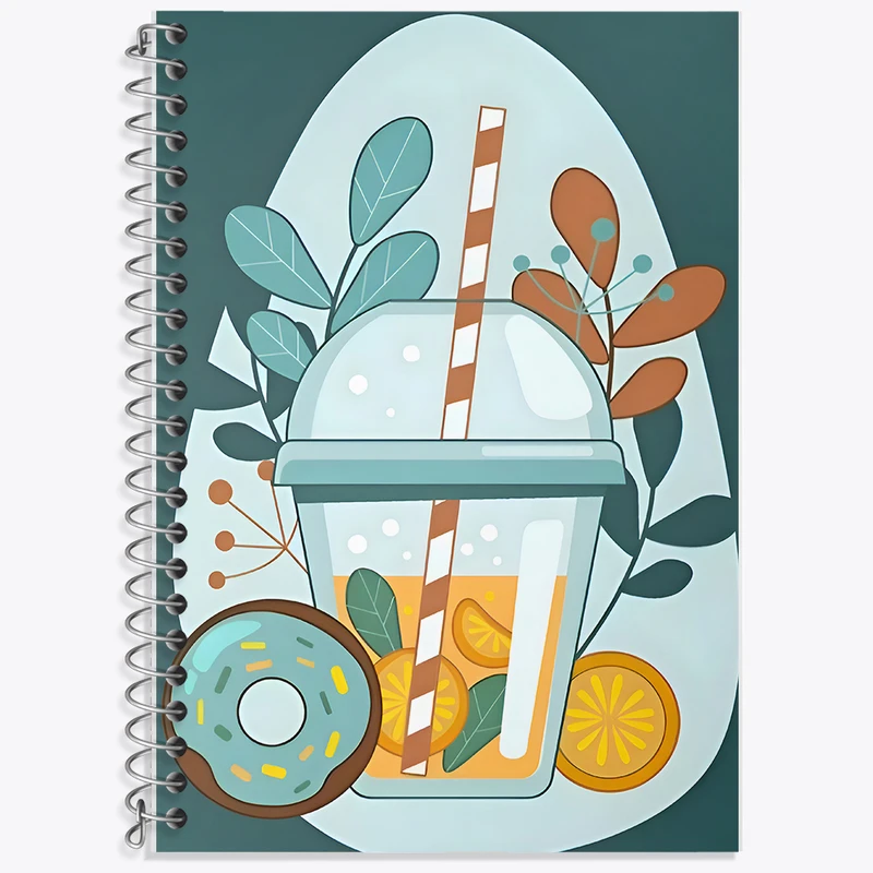 دفتر زبان 50 برگ خندالو مدل دو خط طرح آبمیوه کد F10429