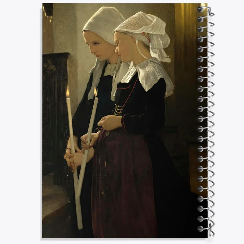 دفتر شطرنجی 50 برگ خندالو طرح نقاشی سوگند به سنت آن دورا اثر ویلیام بوگرو کد F12505