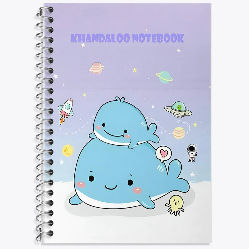 دفتر زبان 50 برگ خندالو مدل دو خط طرح حیوانات بامزه کد N7390