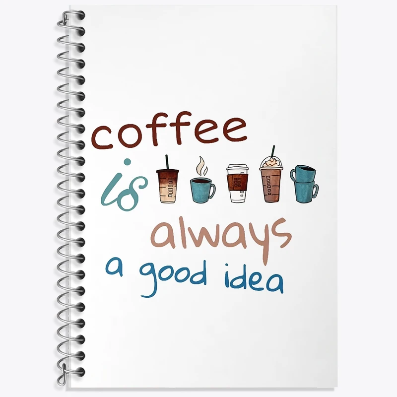 دفتر زبان 50 برگ خندالو مدل سه خط طرح Coffee Is Always A Good Idea کد F11041