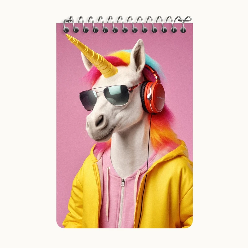 دفتر یادداشت 50 برگ خندالو طرح اسب تک شاخ بامزه کد F3231