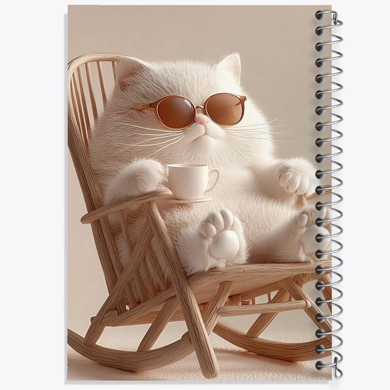 دفتر نقاشی 50 برگ خندالو طرح گربه سفید چاق کد F10724