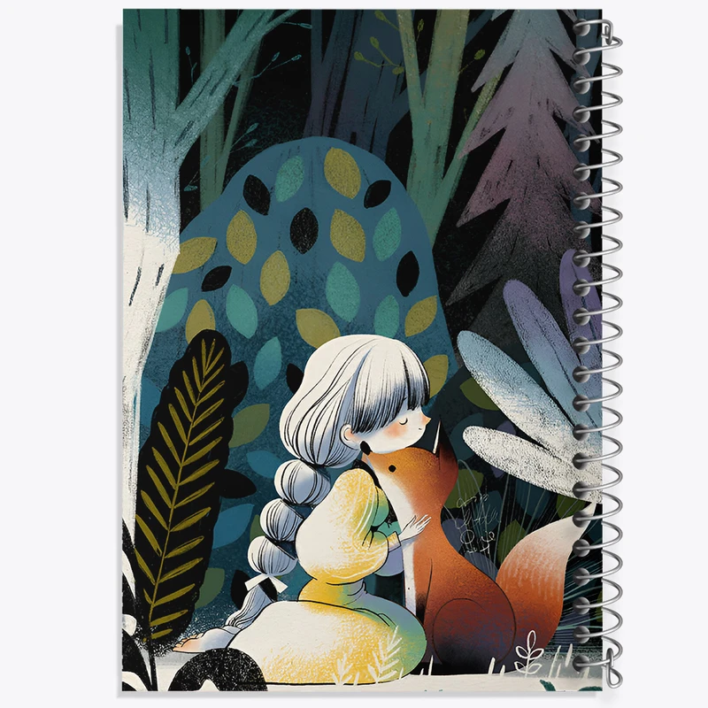 دفتر مشق 100 برگ خندالو طرح دختر و روباه کد F9340