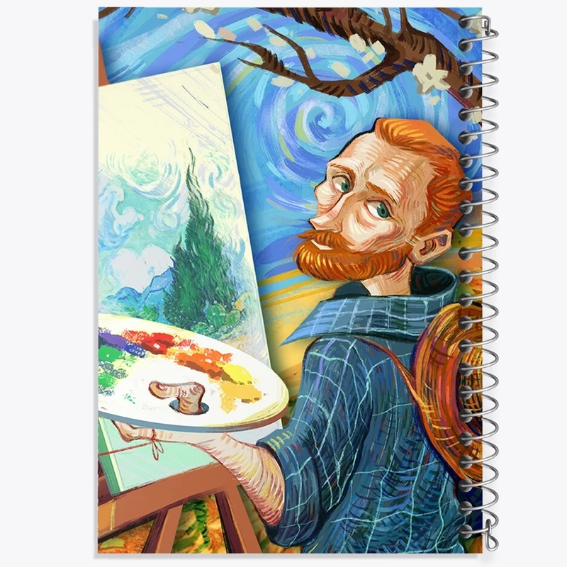 دفتر طراحی 50 برگ خندالو طرح ونسان ونگوگ کد F309